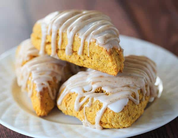 Pumpkin Scones with Spiced Glaze