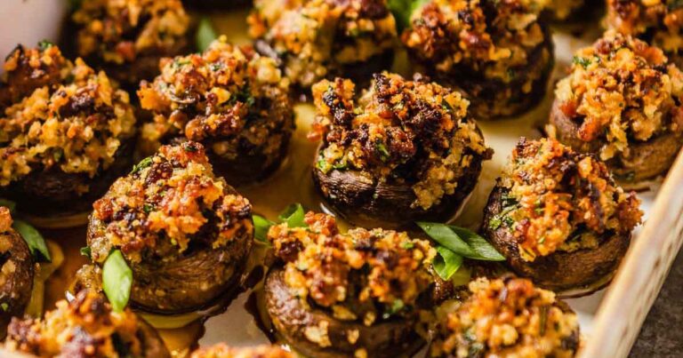 Sausage Stuffed Mushrooms Recipe – Brown Eyed Baker