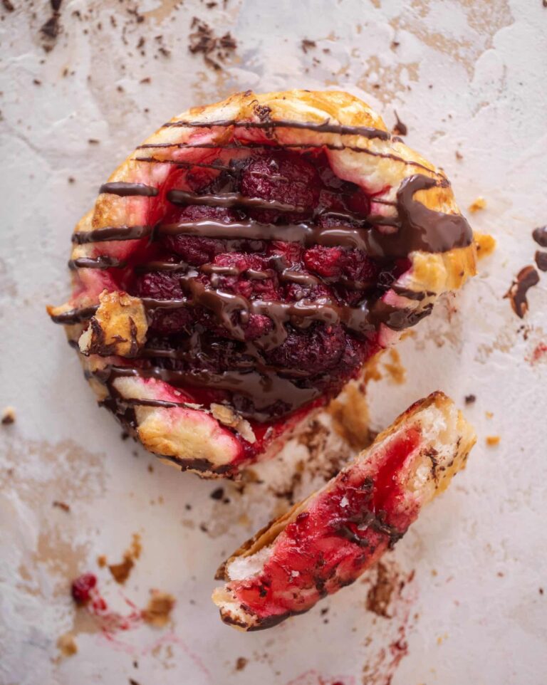 Raspberry Puff Pastry Tarts with Dark Chocolate