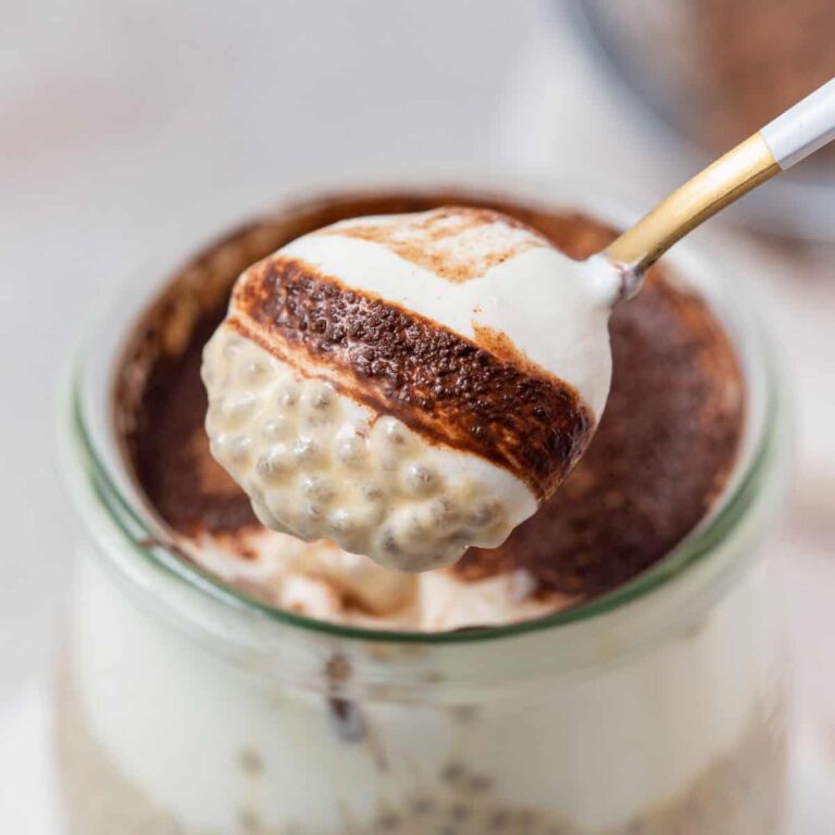 High Protein Tiramisu Chia Pudding 